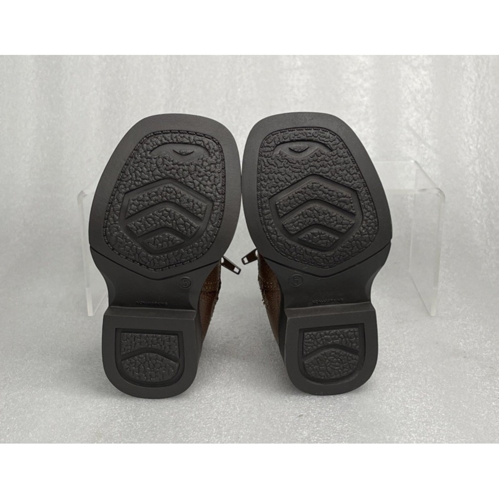 Wonder Nation Brown Zip up Square Toe Cowboy Cowgirl Boots Toddler Girls Size 5 - Picture 13 of 16